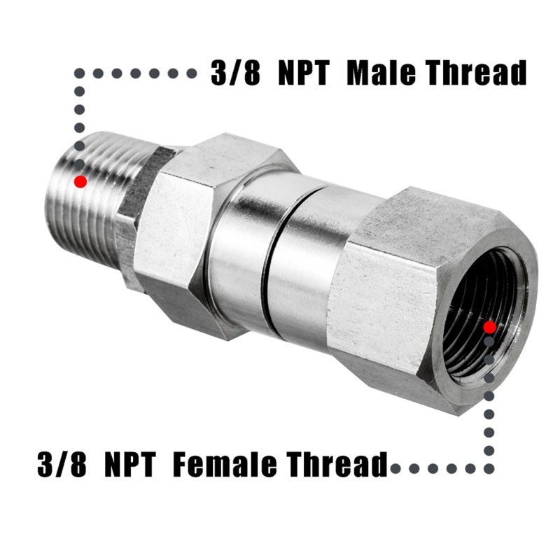 高圧水鉄砲テール 3/8 絡み防止 NPT ジョイントステンレス鋼 360 度回転洗車機ツイストジョイント|undefined