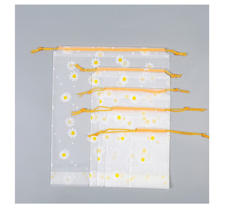 PE bolsillo de paquete esmaltado EVA blanco pequeño oso Daisy bolsa de cuerda de dibujo zapato bolsa de almacenamiento de polvo bolsillo de paquete transparente