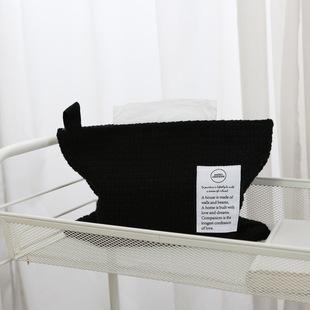 American elements Nordic style woven plaid tissue box car paper box home fabric tissue bag factory outlet