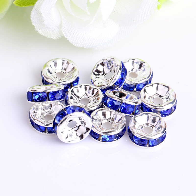 100 PCS/Package Diameter 10mm Diameter 6 Mm Diameter 8mm Metal Rhinestones Round Polished Spacer Bars display picture 14