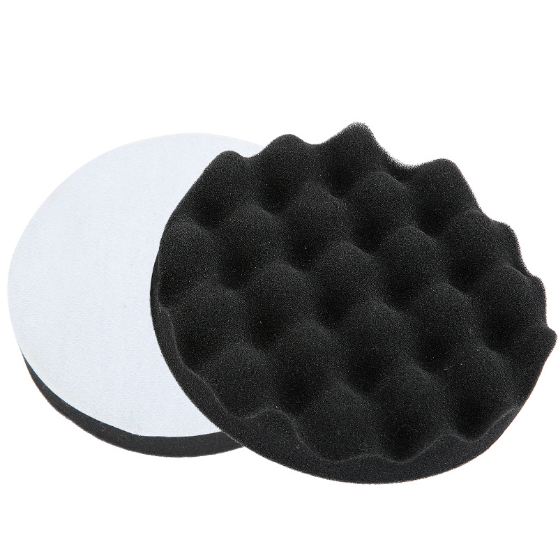 厂家直供 6寸进口平面波浪海绵盘 黑细 镜面 打蜡棉 封釉绵不易碎