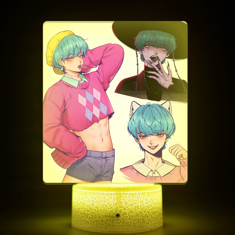 K-POP KPop Demon Hunters movie peripherals with internal printed remote control 16-color night light