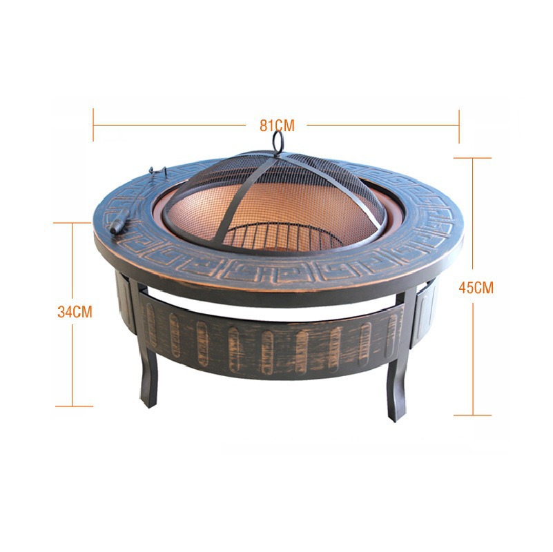 Horno de jardín, horno para hacer té, parrilla completa, mesa de barbacoa, estufa de calefacción interior, juego de parrilla para el hogar