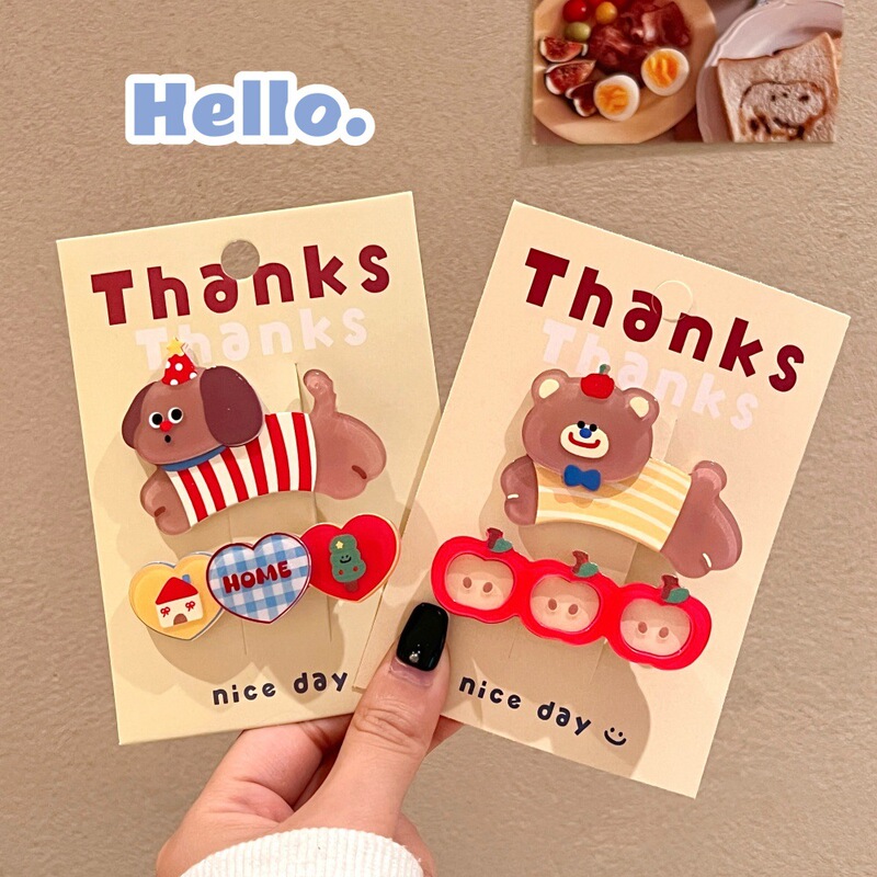 Cute cartoon cute pet hairpin girl heart Joker acrylic hair accessories temperament bangs clip hairpin suit wholesale Cute cartoon cute pet hairpin girl heart Joker acrylic hair accessories temperament bangs clip hairpin suit wholesale