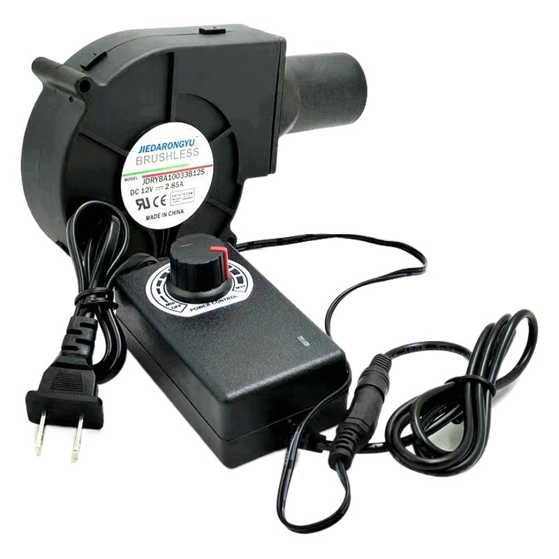 Soplador de velocidad ajustable silencioso para interiores, dedicado a estufas de leña, barbacoas y estufas de aceite usado con turbina de 220V para el hogar, modelo 9733. image 1