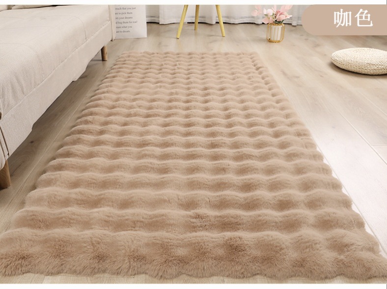 New Thickened Cream-Style Bubble Plush Carpet for Bedroom Bay Window, Bedside, Living Room, and Dressing Room