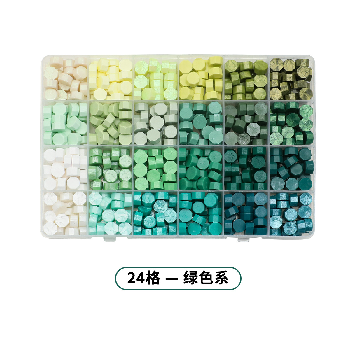 Set de Cuentas de Cera para Sellos Octagonales de 24 Compartimentos Multicolor