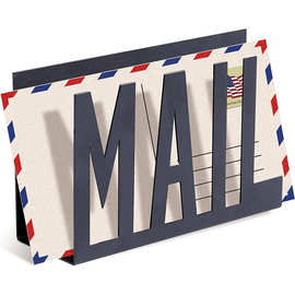 MAIL邮票信封收纳架铁艺桌面整理文件收纳架黑色跨境收纳家居批发