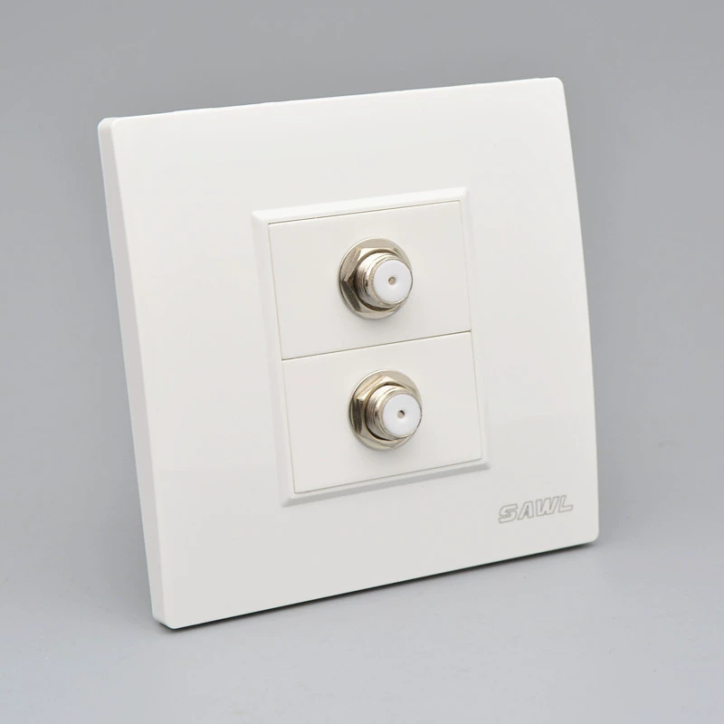 Панель F-головки панели гнезда спутникового телевидения кабельного телевидения Двойн-порта цифровая широкополосная