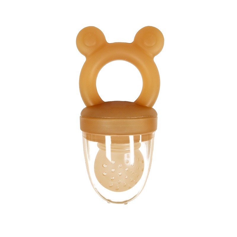 Bebé mordida mordida feliz comer suplementos de fruta super suave antibacteriano grado alimenticio nano plata silicona bebé mordida feliz en stock