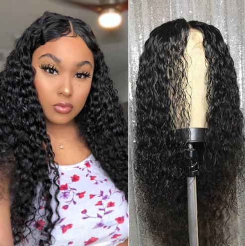 Maíz caliente rizado largo pequeño rizado pelucas africanas europeas y estadounidenses transfronterizas fabricantes de pelucas Amazon en stock de fibra química cubierta de cabeza