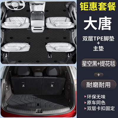 wear-resistant decorative accessory | Trunk Mat - special-set-for-tang-dynasty-tpe-double-layer-floor-mat-jacquard-carpet-tpe-trunk-liner-please-specify-color-byd-tang-dynasty