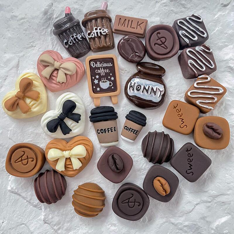 Coffee Set Resin Accessories Creative Food Toys Refrigerator Magnets DIY Phone Chain Handmade Photo Frame DIY Jewelry Accessories