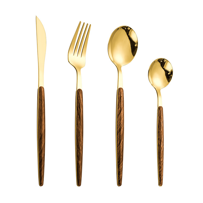Juego de Cuchillos, Tenedores y Cucharas de 4 y 5 Piezas, Acero Inoxidable 430, Pulido Espejo, para Regalos de Negocios
