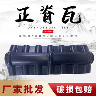 Zhengji Tile Synthetic Resin Tile Accessories Roof Spine Antique Building Resin Tile Wall Insulation Plastic Tile