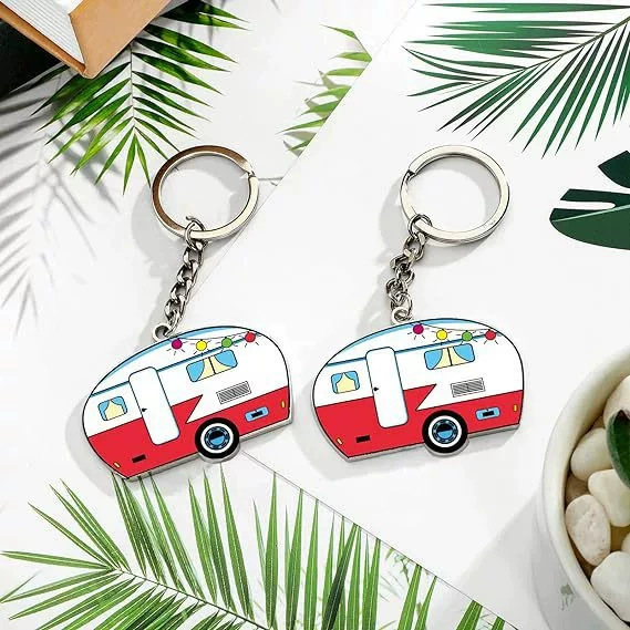 Cross-Border E-Commerce Summer Beach Holiday Rv Keychain Ready-Made Gift Pendant Accessories Hardware Material Key Chain