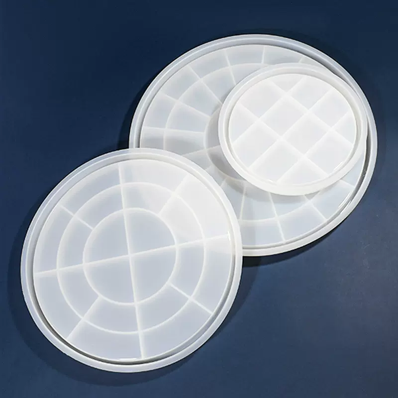 跨境diy水晶滴胶圆形托盘模具圆形摆盘模具托盘圆形杯垫滴胶模具