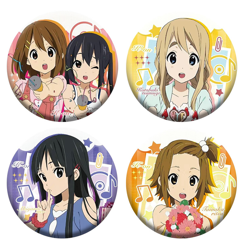 Light Novel K-On Mizuno Kaori, Nodoka, Tomoe Surrounding Tin Plated, Bottom of the Valley, Laser Shattered Glass Pin