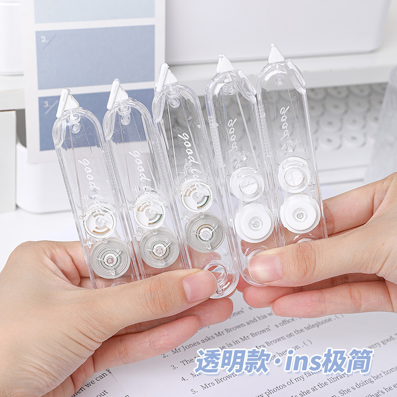 Blanco transparente simple corrección con alto valor de la cara con cubierta japonesa correa de corrección mini silenciosa correa portátil