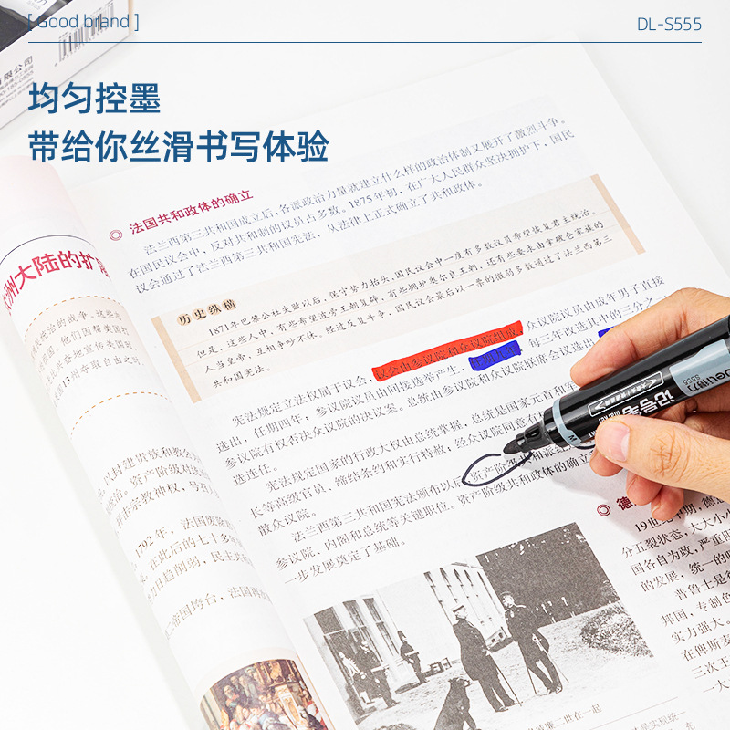 Bolígrafo aceitoso impermeable sin decoloración de doble cabeza de pluma