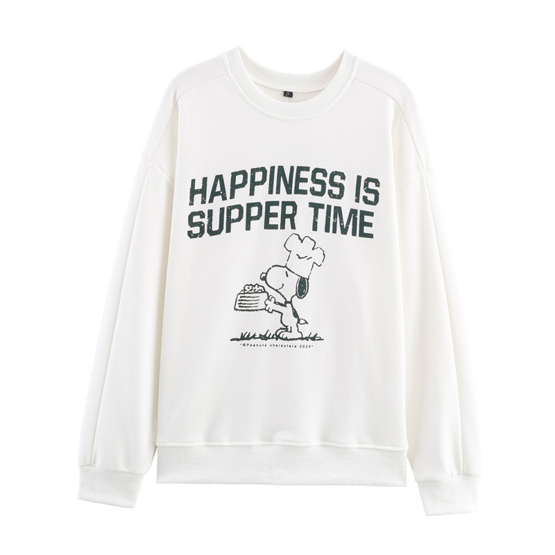 Foreign Trade 2025 Autum New Fashion Simple Peanut Comic Snoopy Washed Sweatshirt 3253003 Foreign Trade 2025 Autum New Fashion Simple Peanut Comic Snoopy Washed Sweatshirt 3253003