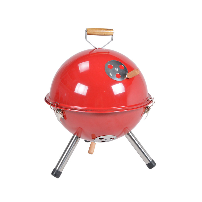 Gran por mayor parrilla de carbón portátil al aire libre de 12 pulgadas parrilla de barbacoa portátil redonda horno de fútbol