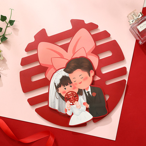 Wedding room layout happy word stickers special wedding door stickers wedding window decoration photo props double happiness small