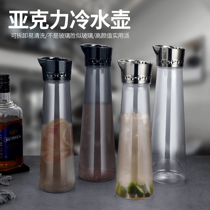 hervidor de agua fría transparente comercial acrílico jar jarro de jugo taza de agua fría doméstica anti-alta temperatura PC conjunto de gran capacidad