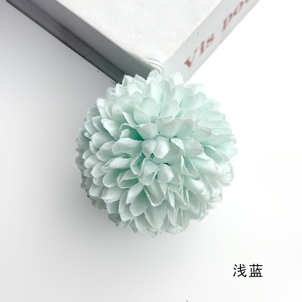 Simulación de laosina crisântemo flores de ping-pong crisântemo diel accesorios de ropa toque de cabeza diente de león acompañante caja de regalo