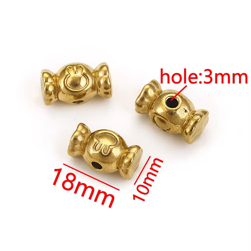 Perforación de acero inoxidable gran agujero diafragma de perlas de oro 18K colgante collar perlas DIY joyas pulseras al por mayor