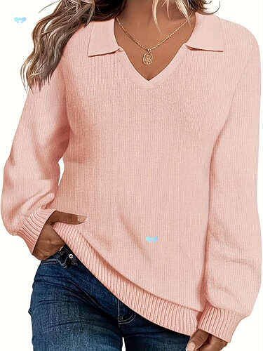 Plus Size Women's Long Sleeve Pullover Sweaters