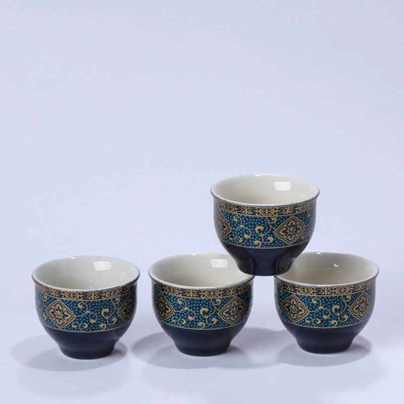 Ceramic Tea Cup Personal Cup, Polished Glaze & Pattern Options, Compact Everyday Cup