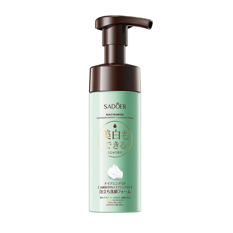 Espuma limpiadora facial SADOER pure English con aminoácidos de plantas y frutas, con cabezal de cepillo, venta al por mayor para comercio exterior transfronterizo.