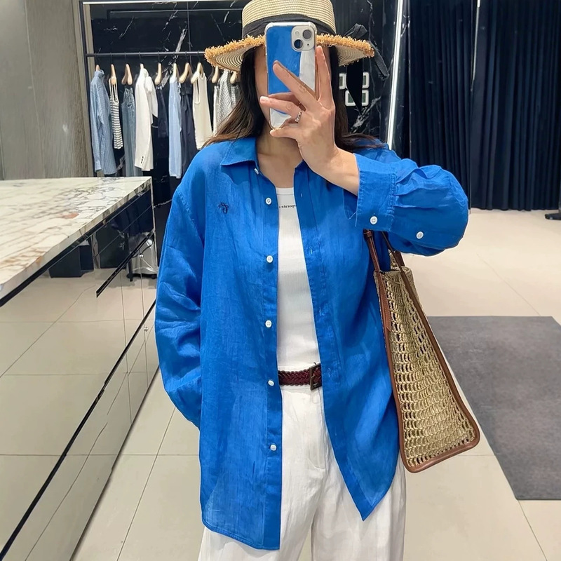[C+ Series] Shirt 2026 Summer New Product, Lightweight and Breathable Cotton-Linen Texture, Neutral Loose Casual Shirt Top for Women