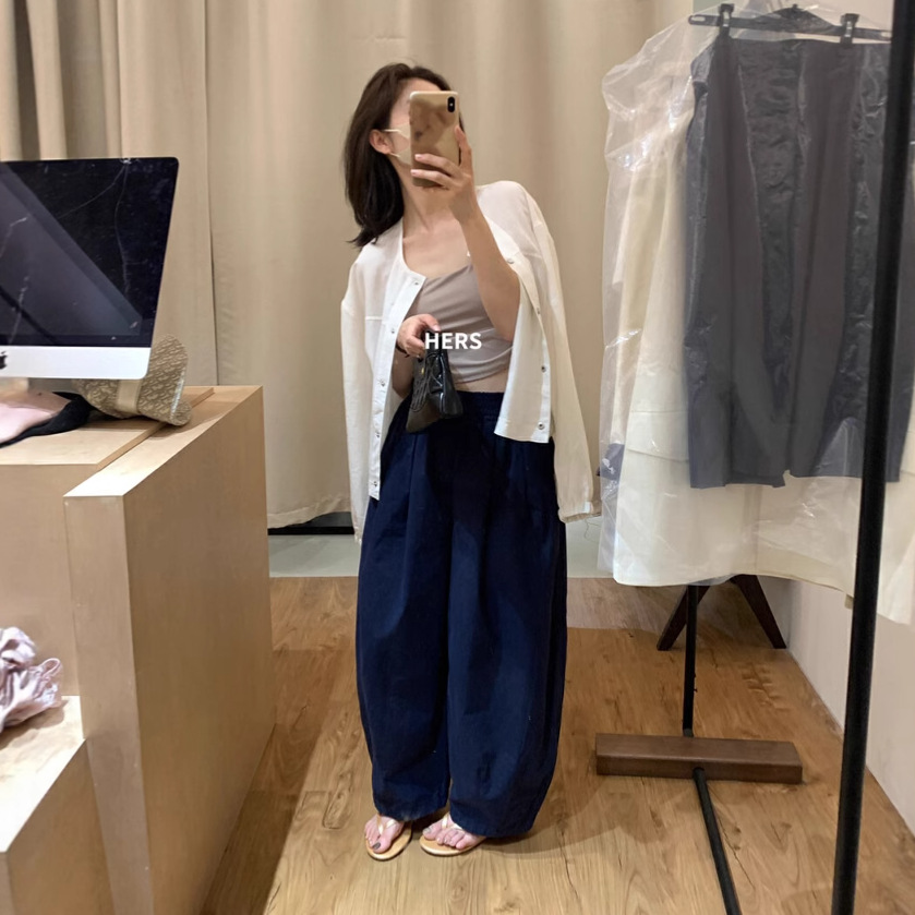 HERS una cucharada de dulce y simple viaje diario ligero deportivo globo de cintura alta pantalones casuales pantalones largos mujeres 20877 image 5