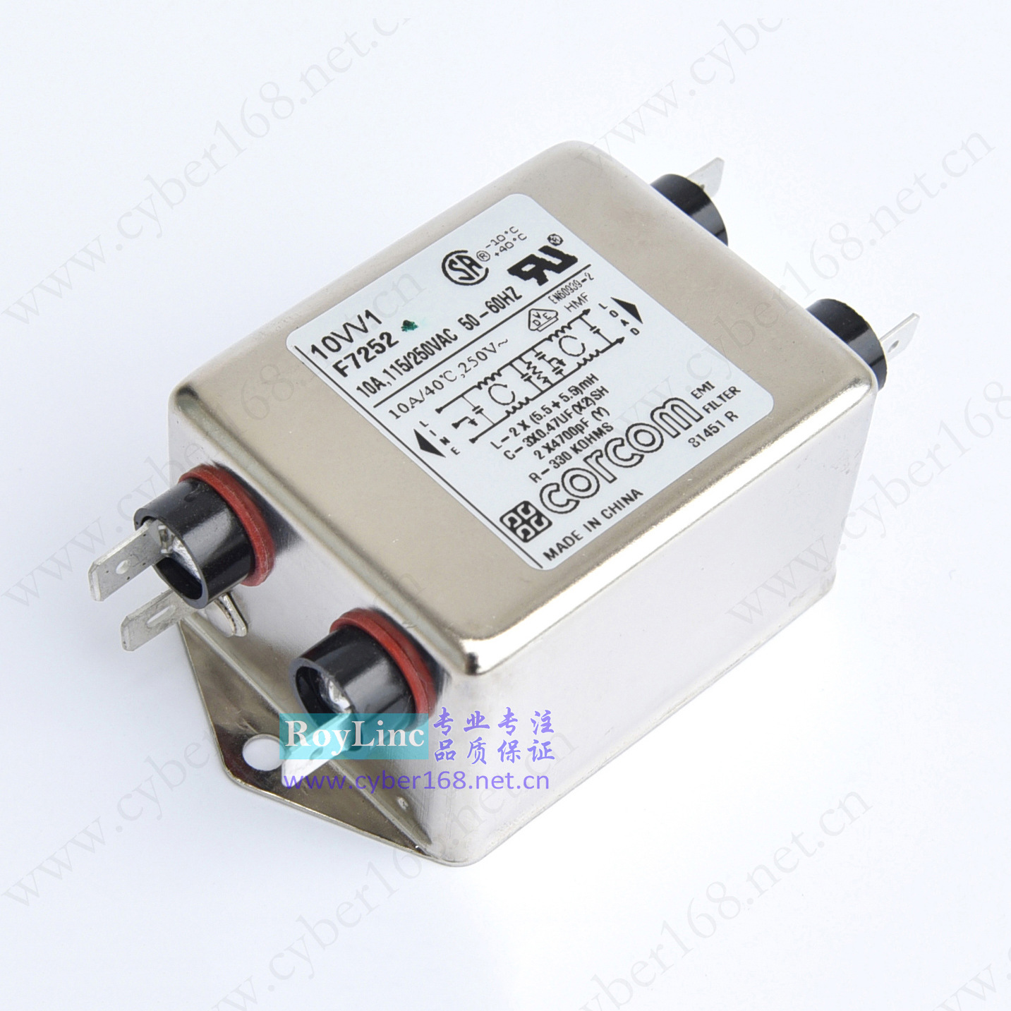 10VV1 10A F7252 6609043-3 跑步机 Corcom 抗电磁干扰VDE滤波器