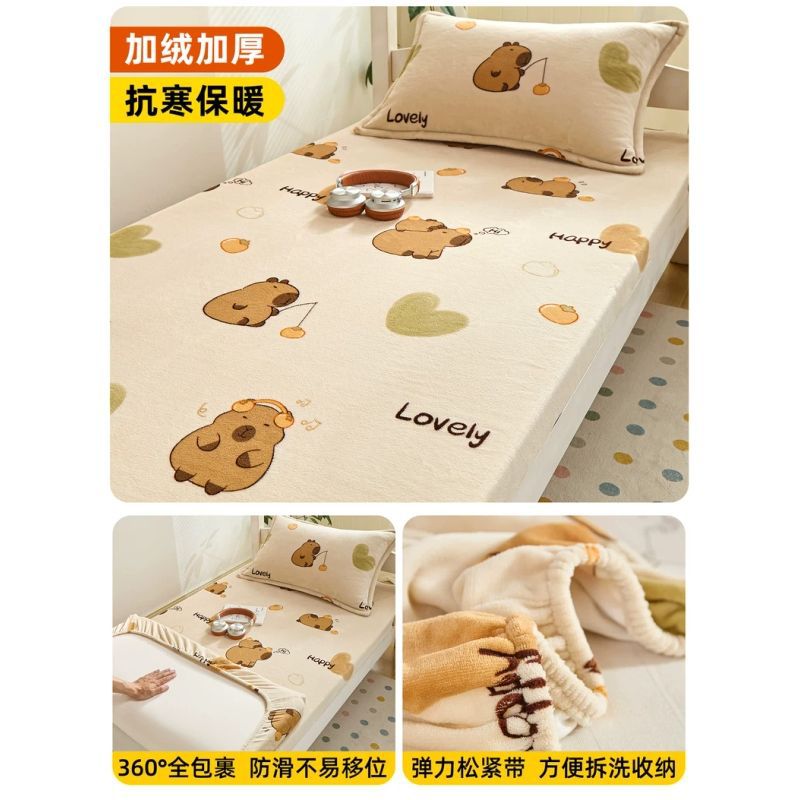 Dormitorio de estudiantes de invierno cama de lana de leche una sola persona 90x190x200 lana de coral con cubierta de colchón grueso