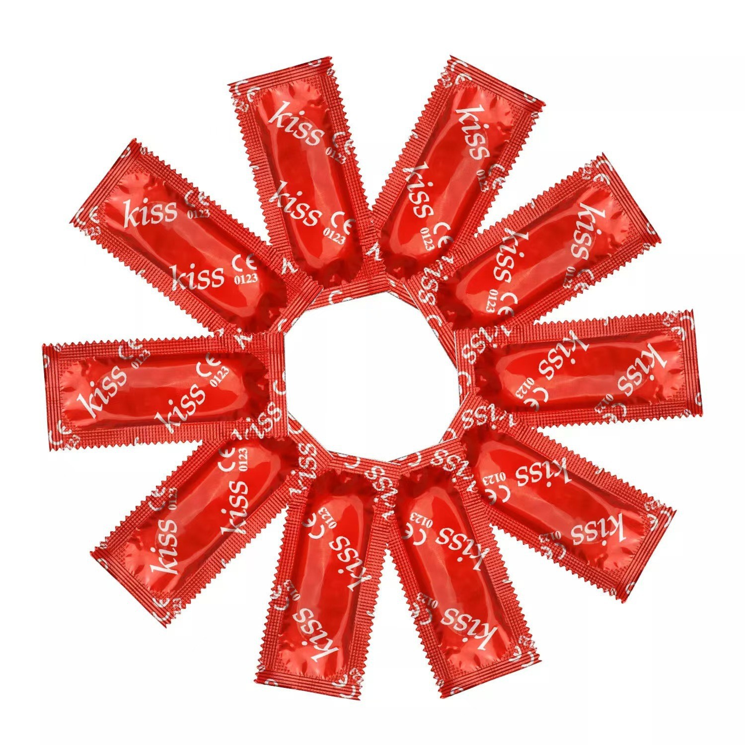 3Pcs Kiss Nigeria Plain Condom Long-Packed Glossy Surface Bulk Condoms for Export to Africa