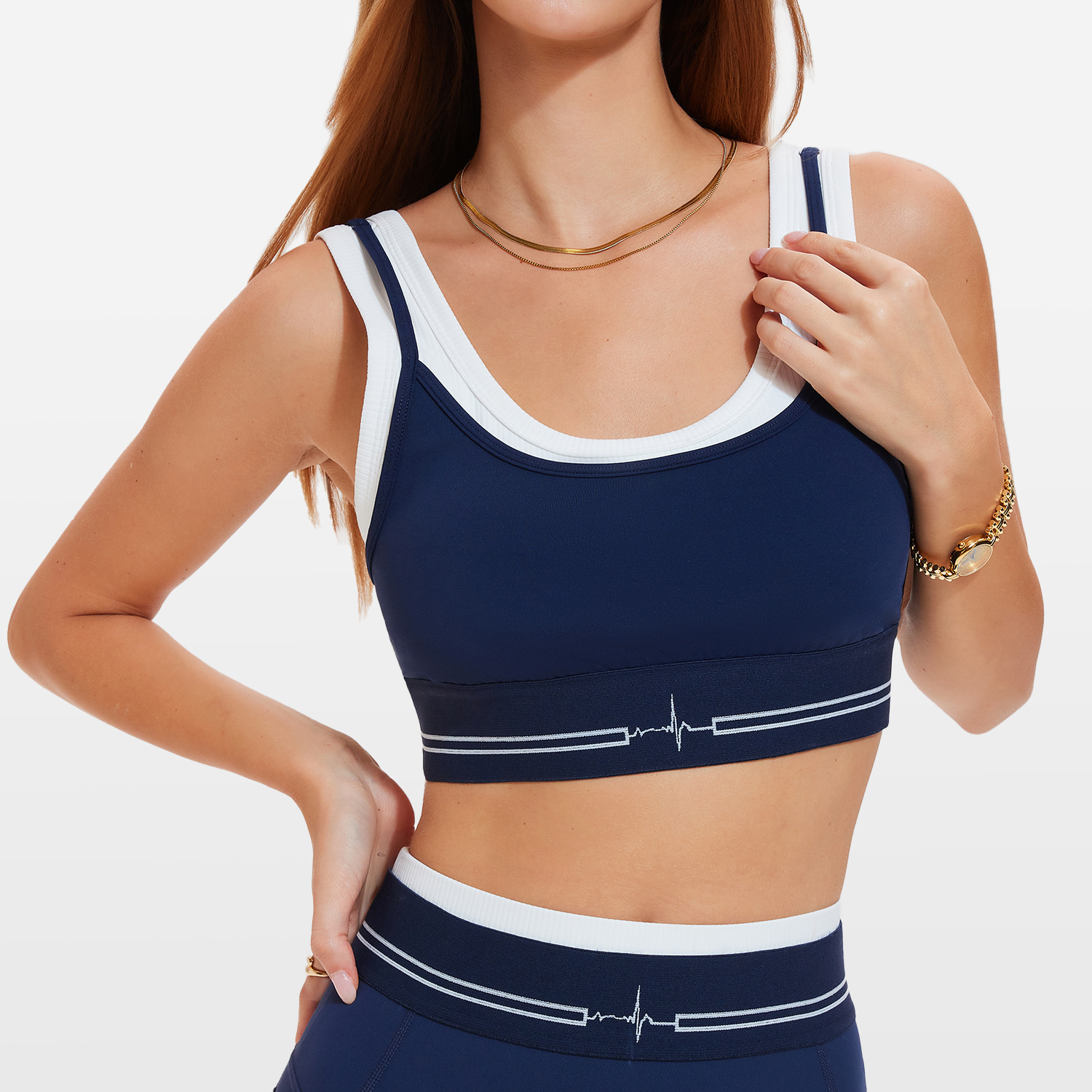 Cross-border nueva ropa interior deportiva desnuda sin rastro botón de espalda yoga sujetador antichoque poliestireno acondicionamiento físico correr espalda hermosa