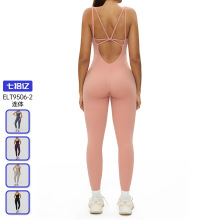 欧美跨境磨毛一体式瑜伽服紧身显瘦连体衣跑步锻炼运动健身服9506