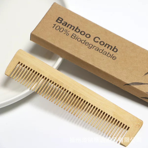 Factory hotel disposable bamboo comb natural environmental protection bamboo comb anti-static full tooth bamboo comb card box wholesale