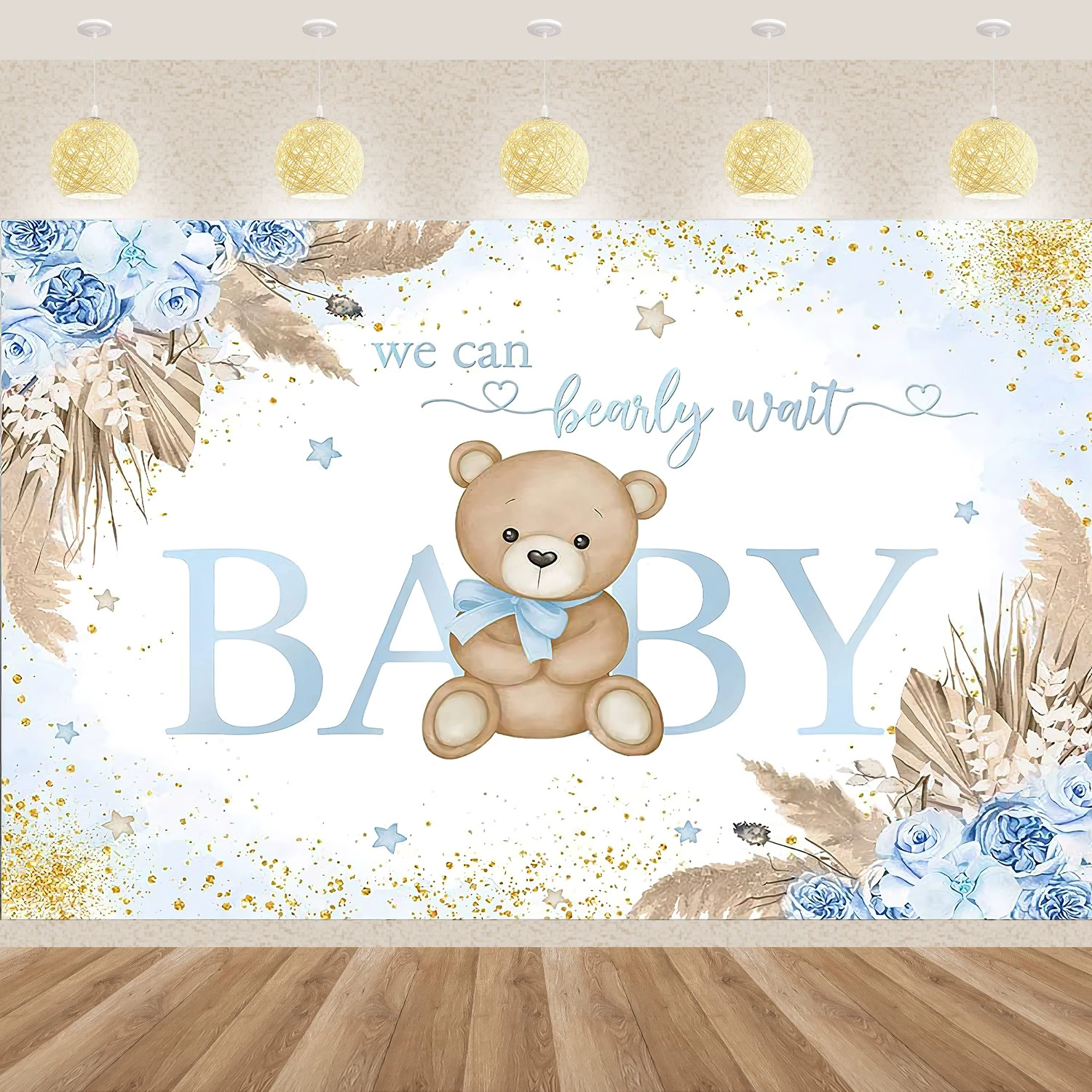 Трансграничный Amazon европейский и американский трансграничный новый милый стиль фон для детского медведя, детское украшение на день рождения, фоновая ткань