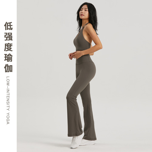 No size outdoor lulu yoga pants slimming seamless high-waisted flared pants sports fitness pants wide-leg pants slightly flared
