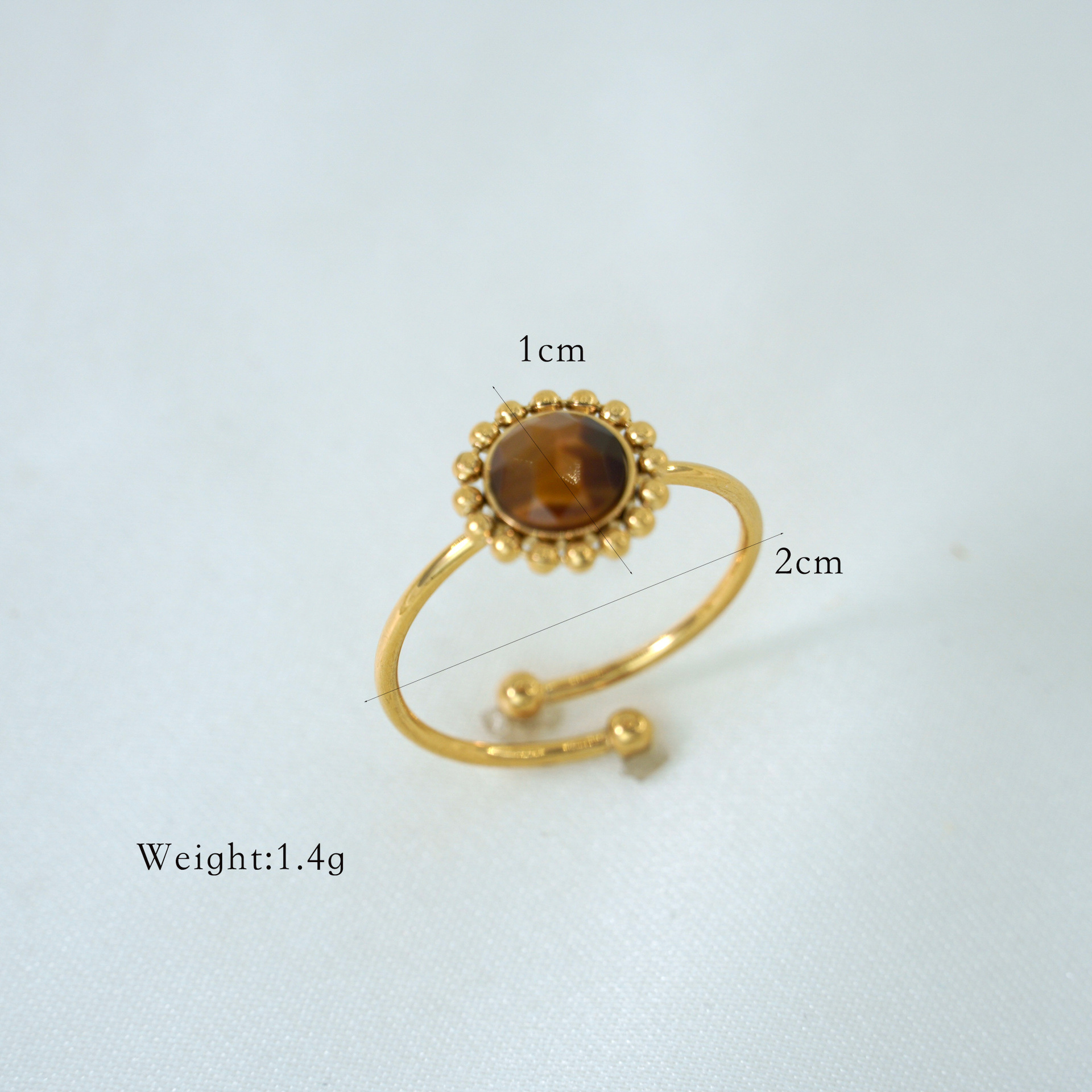 10g Weight Natural Stone Inlay Material Open Rings Classification 1 Piece Quantity Casual Occasion Titanium Steel Material Geometric Pattern Unisex Gender Polishing Design Retro Style Retro Geometric Titanium Steel Natural Stone Open Rings In Bulk 11