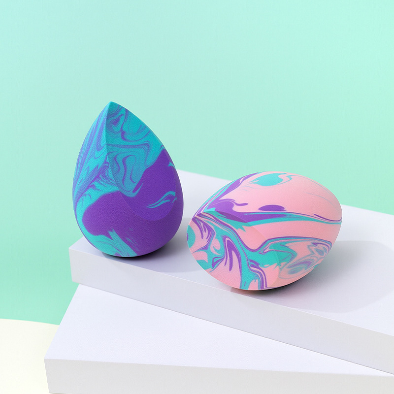 Serie de colores mezclados personalizados de fábrica, empolvado de huevo, esponja de maquillaje transfronterizo sin látex, maquillaje de huevo, herramientas de belleza al por mayor