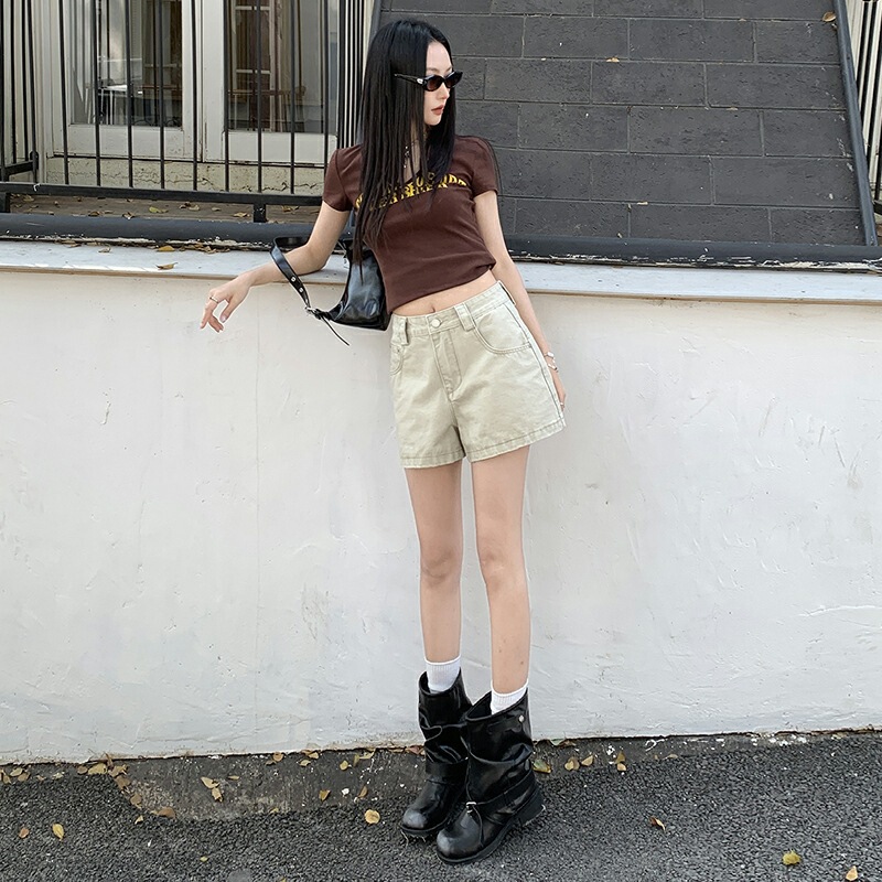 Classic Versatile Retro Workwear Shorts for Summer, Loose A-Line Straight Wide-Leg Short Casual Pants for Women Classic Versatile Retro Workwear Shorts for Summer, Loose A-Line Straight Wide-Leg Short Casual Pants for Women