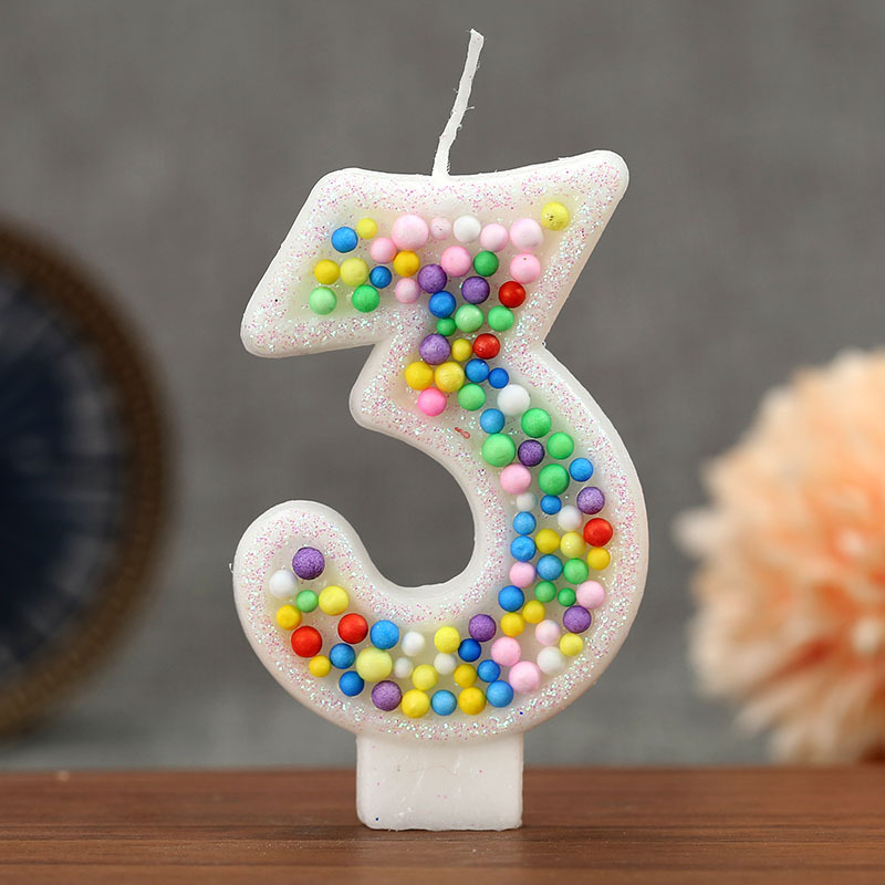 Velas de cumpleaños numéricas 0-9 con diseño de bolas, para Temu, Amazon, AliExpress – Mayorista de Yiwu