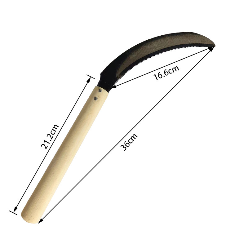 厂家直销农用割水稻锯齿镰家用割草小镰刀