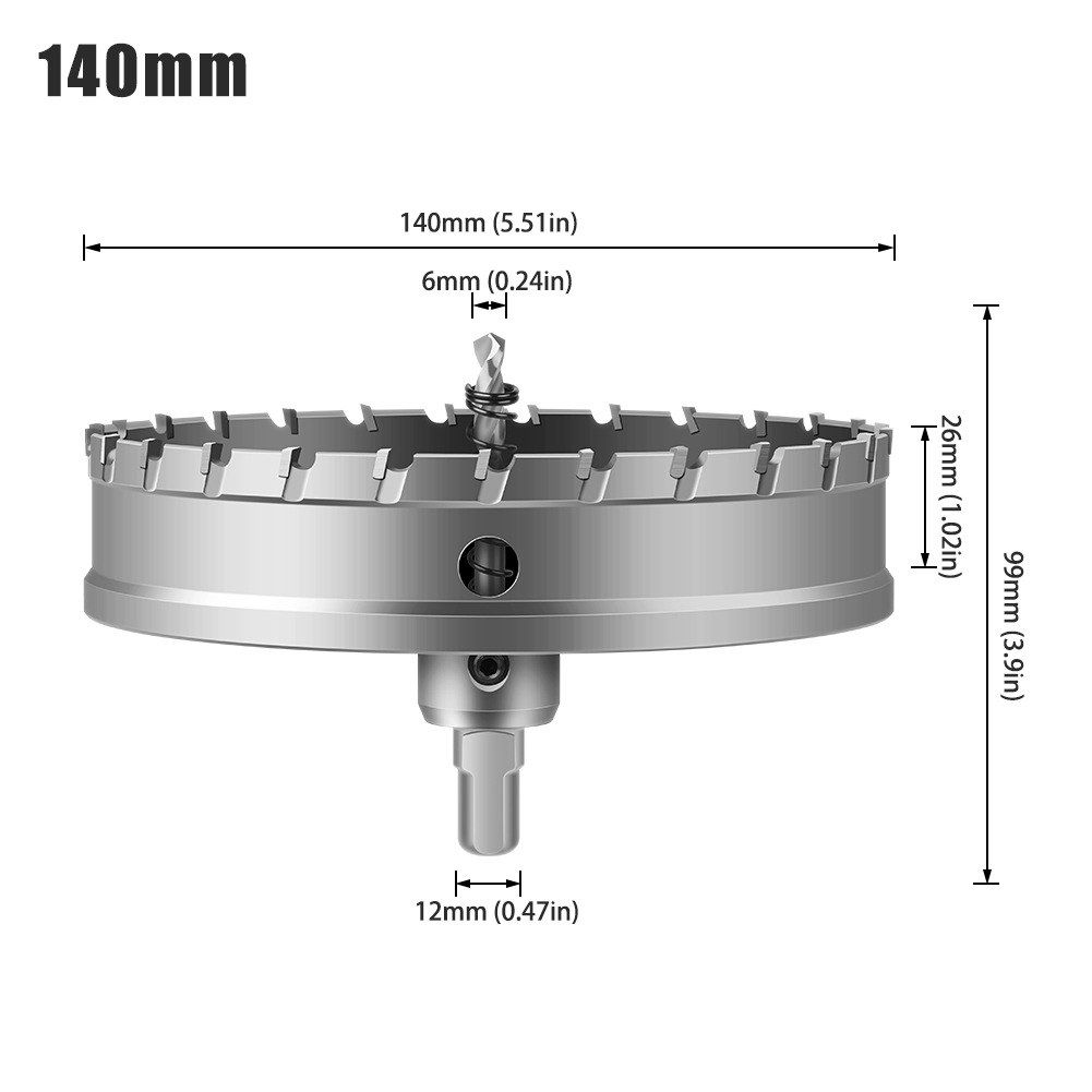 Abridor de agujero de aleación 5A de alto grado Abridor de agujero de acero inoxidable de alto grado TCT