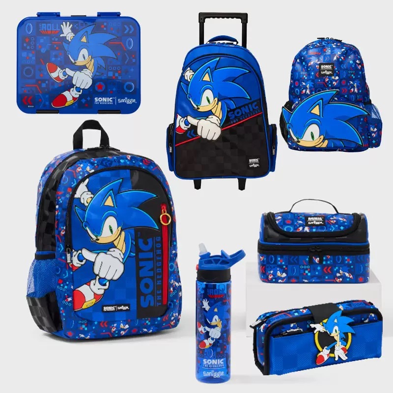Australia Smiggle mochila escolar para niños Sonic gran mochila de dibujos animados de Sonic mochila de gran capacidad para hombres y mujeres